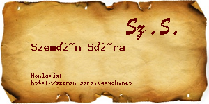 Szemán Sára névjegykártya